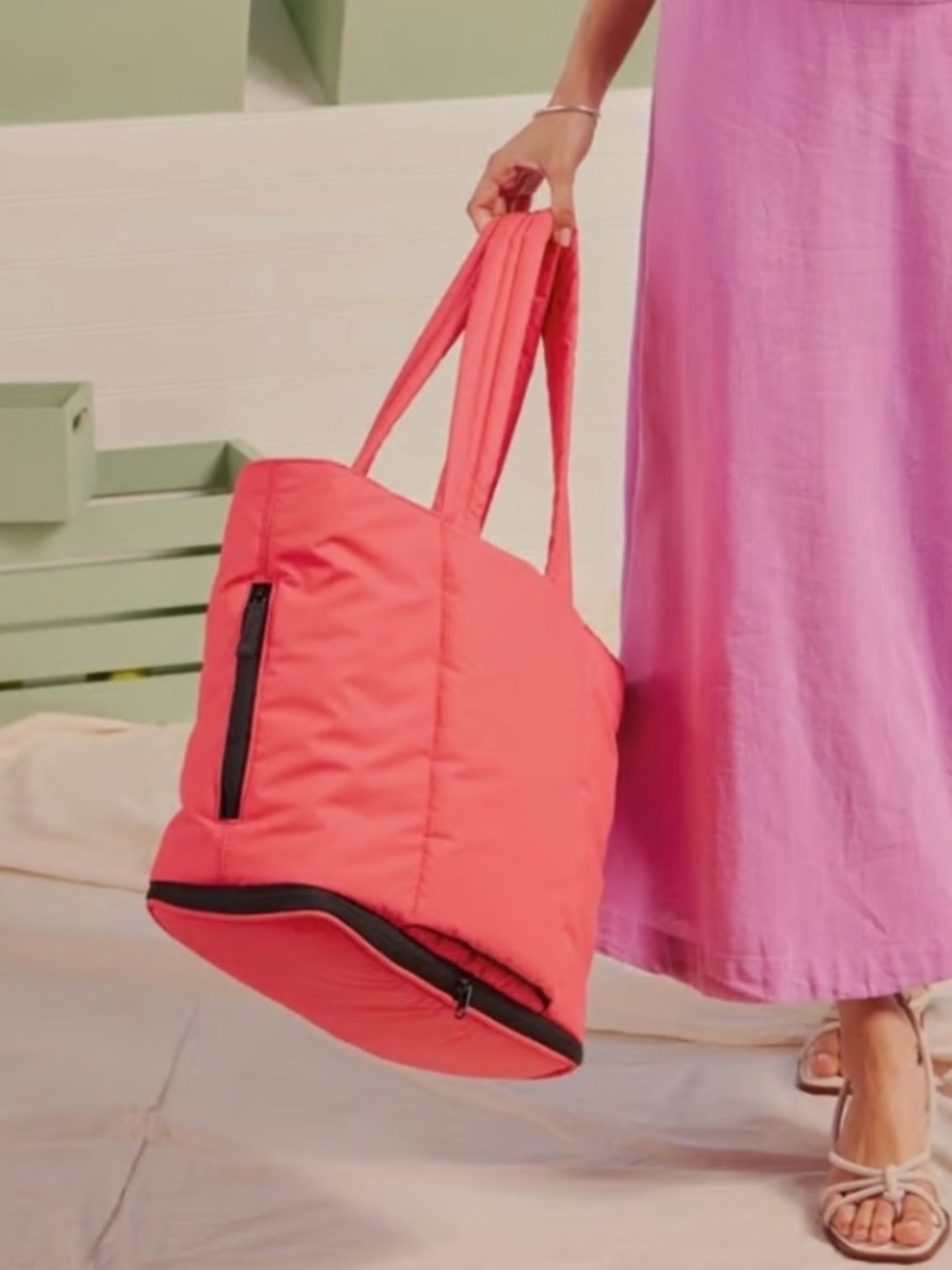Calpak Luka Expandable Laptop Tote in Watermelon Rare